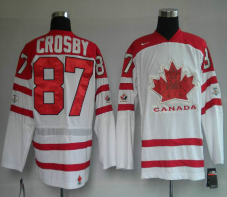 Canada Olympic #87 Sidney Crosby White Jerseys