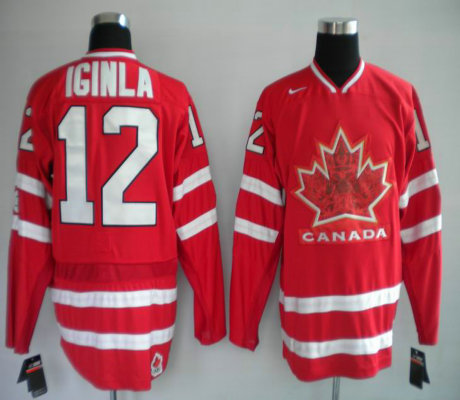 Canada Olympic #12 Iginla Red Jerseys