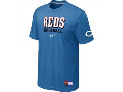 Cincinnati Reds light Blue NEW Short Sleeve Practice T-Shirt