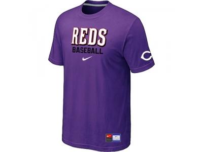 Cincinnati Reds Purple NEW Short Sleeve Practice T-Shirt