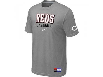 Cincinnati Reds L.Grey NEW Short Sleeve Practice T-Shirt