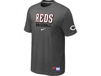 Cincinnati Reds D.Grey NEW Short Sleeve Practice T-Shirt