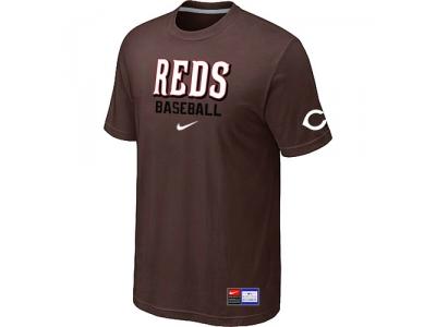 Cincinnati Reds Brown NEW Short Sleeve Practice T-Shirt