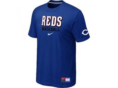 Cincinnati Reds Blue NEW Short Sleeve Practice T-Shirt