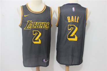 Lakers 2 Lonzo Ball Black Nike City Edition Swingman Jersey