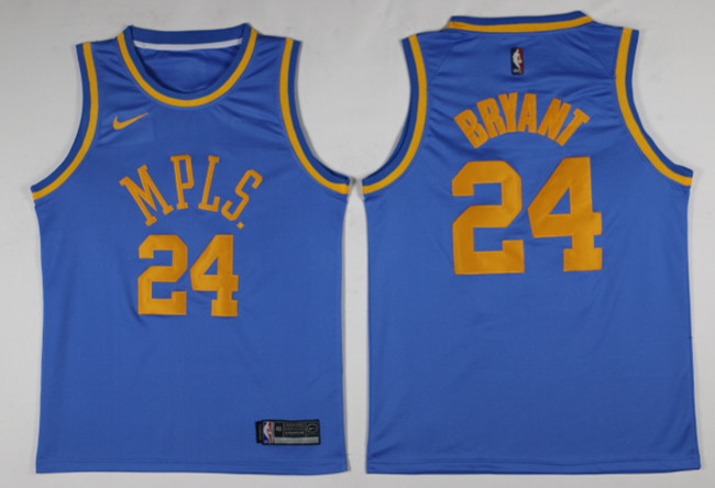 Lakers 24 Kobe Bryant Blue MPLS. Throwback Swingman Jersey