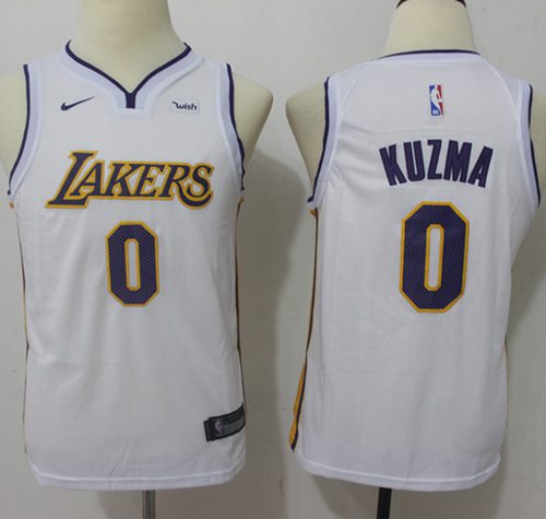 Nike Lakers #0 Kyle Kuzma White Association Edition Youth NBA Swingman Jersey