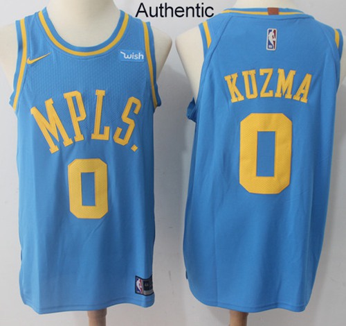 Nike Lakers #0 Kyle Kuzma Royal Blue NBA Authentic Hardwood Classics Jersey