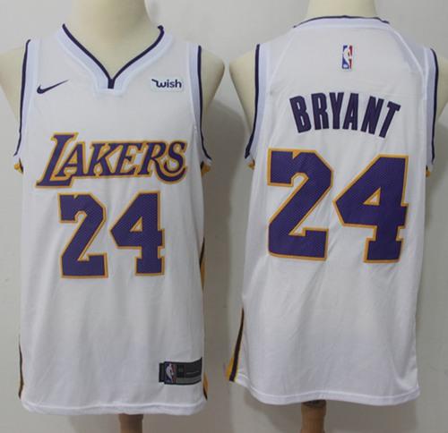 Nike Lakers #24 Kobe Bryant White NBA Swingman Jersey