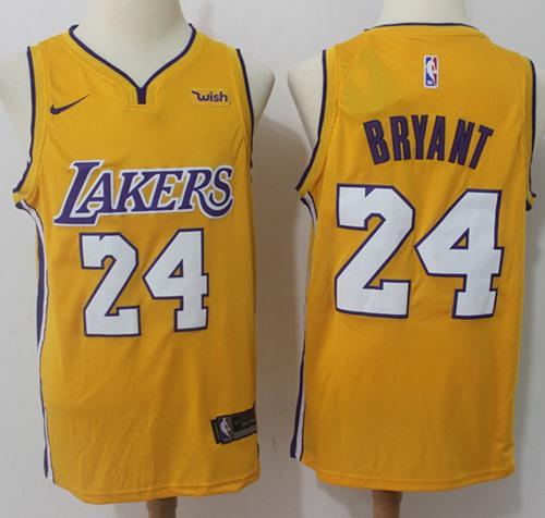 Nike Lakers #24 Kobe Bryant Gold NBA Swingman Jersey