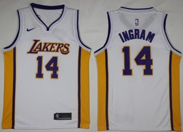 Lakers #14 Brandon Ingram White NBA Swingman Nike Jersey