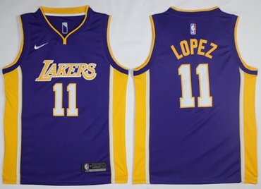 Lakers #11 Brook Lopez Purple NBA Swingman Nike Jersey