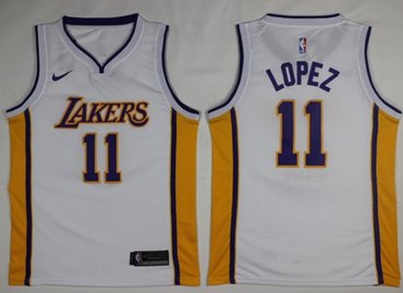 Lakers #11 Brook Lopez White NBA Swingman Nike Jersey