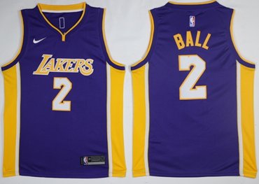 Lakers #2 Lonzo Ball Purple NBA Swingman Nike Jersey