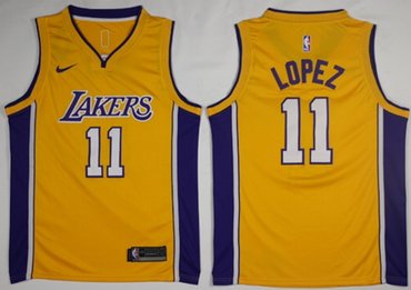 Lakers #11 Brook Lopez Gold NBA Swingman Nike Jersey