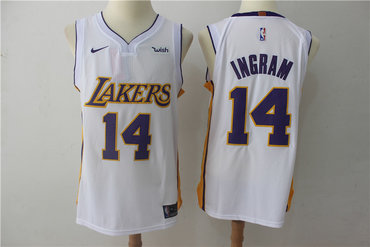 Lakers 14 Brandon Ingram White Nike Authentic Jersey