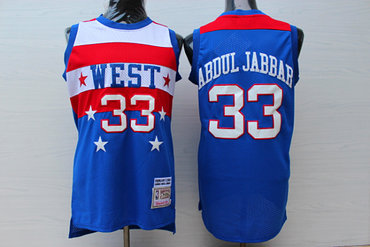 Lakers 33 Kareem Abdul-Jabbar Blue 1980 All-Star Hardwood Classics Jersey