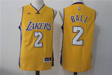 Lakers 2 Lonzo Ball Yellow Swingman Jersey