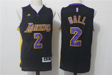 Lakers 2 Lonzo Ball Black Swingman Jersey