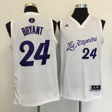 Lakers 24 Kobe Bryant White 2016 Christmas Day Swingman Jersey