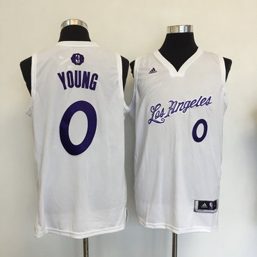 Lakers 0 Nick Young White 2016 Christmas Day Swingman Jersey