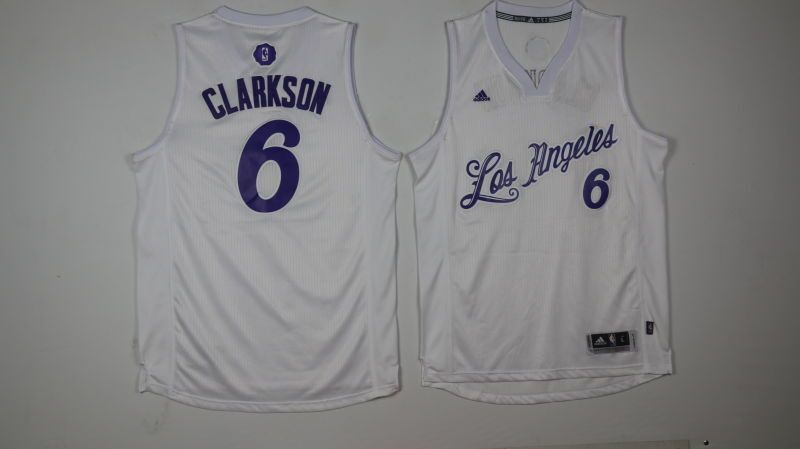 Lakers 6 Jordan Clarkson White 2016 Christmas Day Swingman Jersey