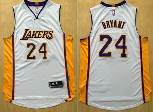 Revolution 30 Lakers #24 Kobe Bryant White Stitched NBA Jersey