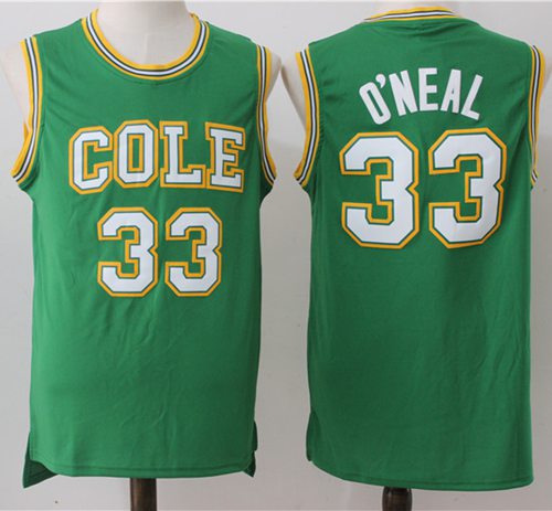 Lakers #33 Shaquille O'Neal Green Robert G. Cole High School Stitched NBA Jersey