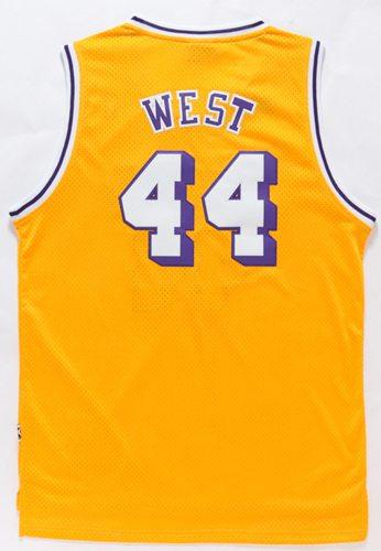 Lakers #44 Jerry West Gold Throwback Stitched NBA Jersey