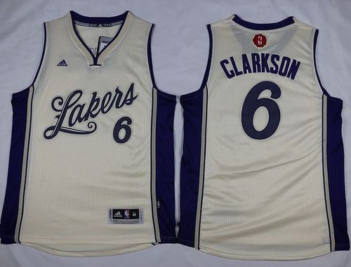 Lakers #6 Jordan Clarkson White 2015-2016 Christmas Day Stitched NBA Jersey