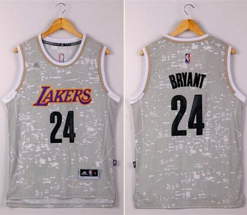 Los Angeles Lakers #24 Kobe Bryant Grey City Light Stitched NBA Jersey