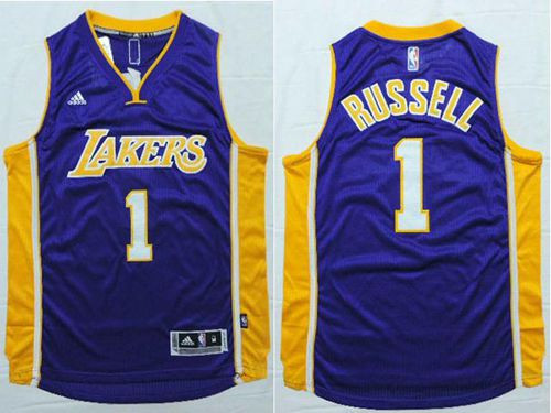 Los Angeles Lakers #1 D'Angelo Russell Purple Stitched NBA Jersey