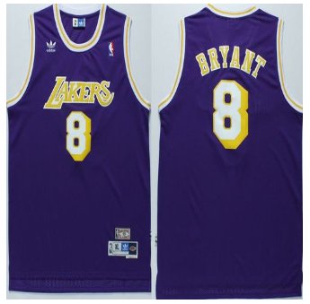 Los Angeles Lakers #8 Kobe Bryant Purple Throwback Stitched NBA Jersey