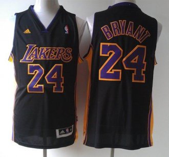 Los Angeles Lakers #24 Kobe Bryant Black Purple Number Hollywood Nights Stitched NBA Jersey