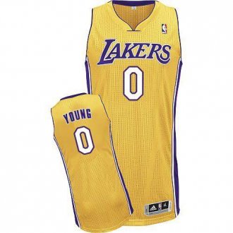 Revolution 30 Los Angeles Lakers #0 Nick Young Yellow Stitched NBA Jersey