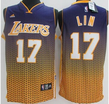 Los Angeles Lakers #17 Jeremy Lin Purple Resonate Fashion Stitched NBA Jersey