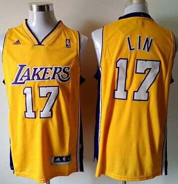 Revolution 30 Los Angeles Lakers #17 Jeremy Lin Gold Home Stitched NBA Jersey