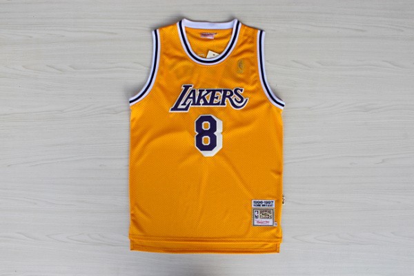 Los Angeles Lakers 8 Kobe Bryant Gold Jerseys