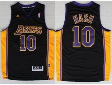 Los Angeles Lakers 10 Steve Nash Black Revolution 30 Swingman NBA Jerseys Purple Number 2013 New Style