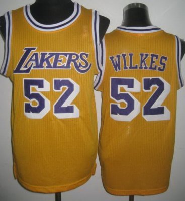 Los Angeles Lakers 52 Jamaal Wilkes Yellow Hardwood Classics Revolution 30 NBA Jerseys