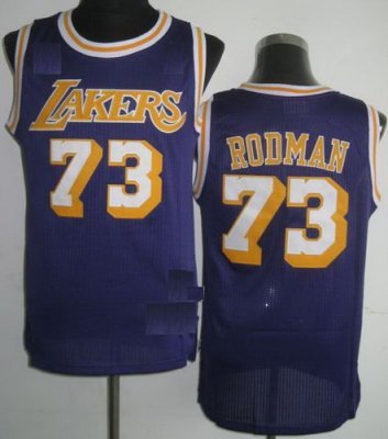 Los Angeles Lakers 73 Dennis Rodman Purple Hardwood Classics Revolution 30 NBA Jerseys