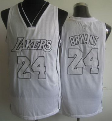 Los Angeles Lakers 24 Kobe Bryant Silver Number Revolution 30 NBA Jerseys