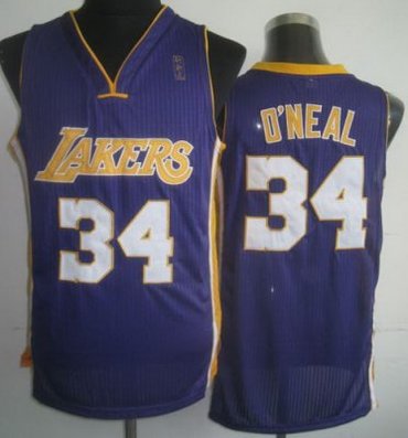 Los Angeles Lakers 34 Shaquille O'Neal Purple Revolution 30 NBA Jerseys