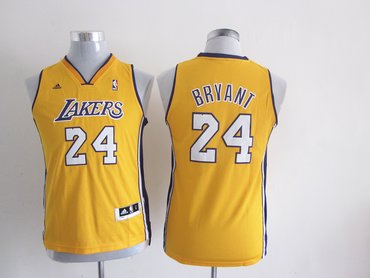 Youth NBA Los Angeles Lakers 24 Kobe Bryant Yellow Jerseys