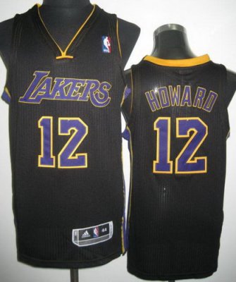 Los Angeles Lakers 12# Dwight Howard Black Revolution 30 NBA Jerseys Purple Number