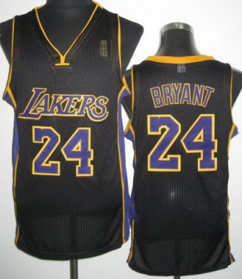 Los Angeles Lakers 24 Kobe Bryant Black Revolution 30 NBA Jerseys Purple Number