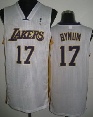 Los Angeles Lakers 17 Andrew Bynum WhiteRevolution 30 NBA Jerseys