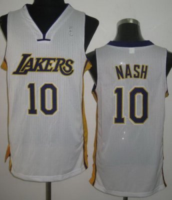 Los Angeles Lakers 10 Steve Nash White Revolution 30 NBA Jerseys