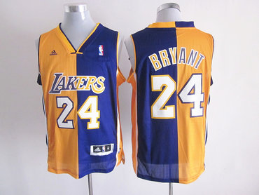 NBA Los angeles lakers #24 Kobe Bryant Split jerseys