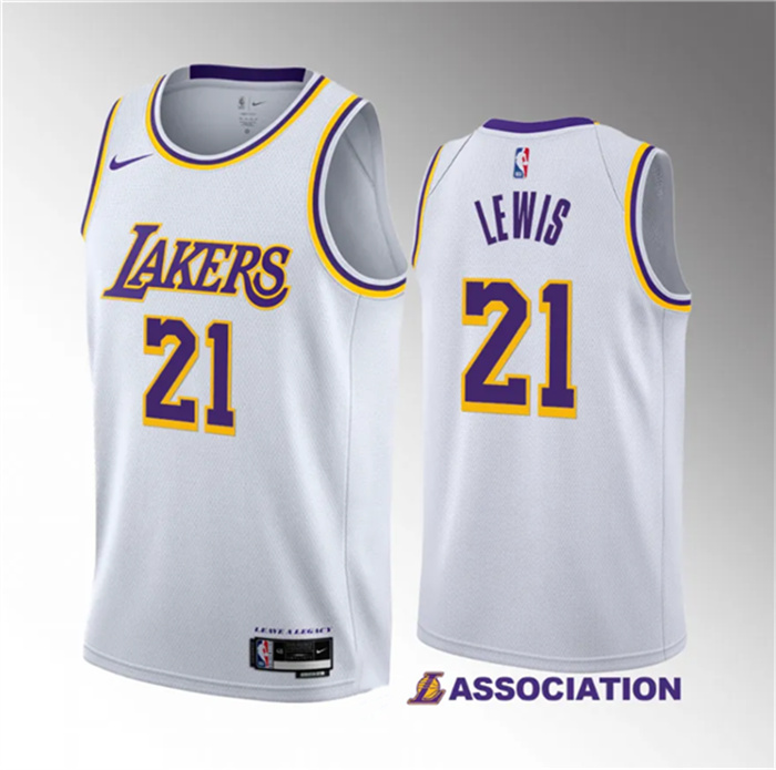 Men's Los Angeles Lakers #21 Maxwell Lewis White 2023 Draft Association Edition Stitched Basketball JerseyS